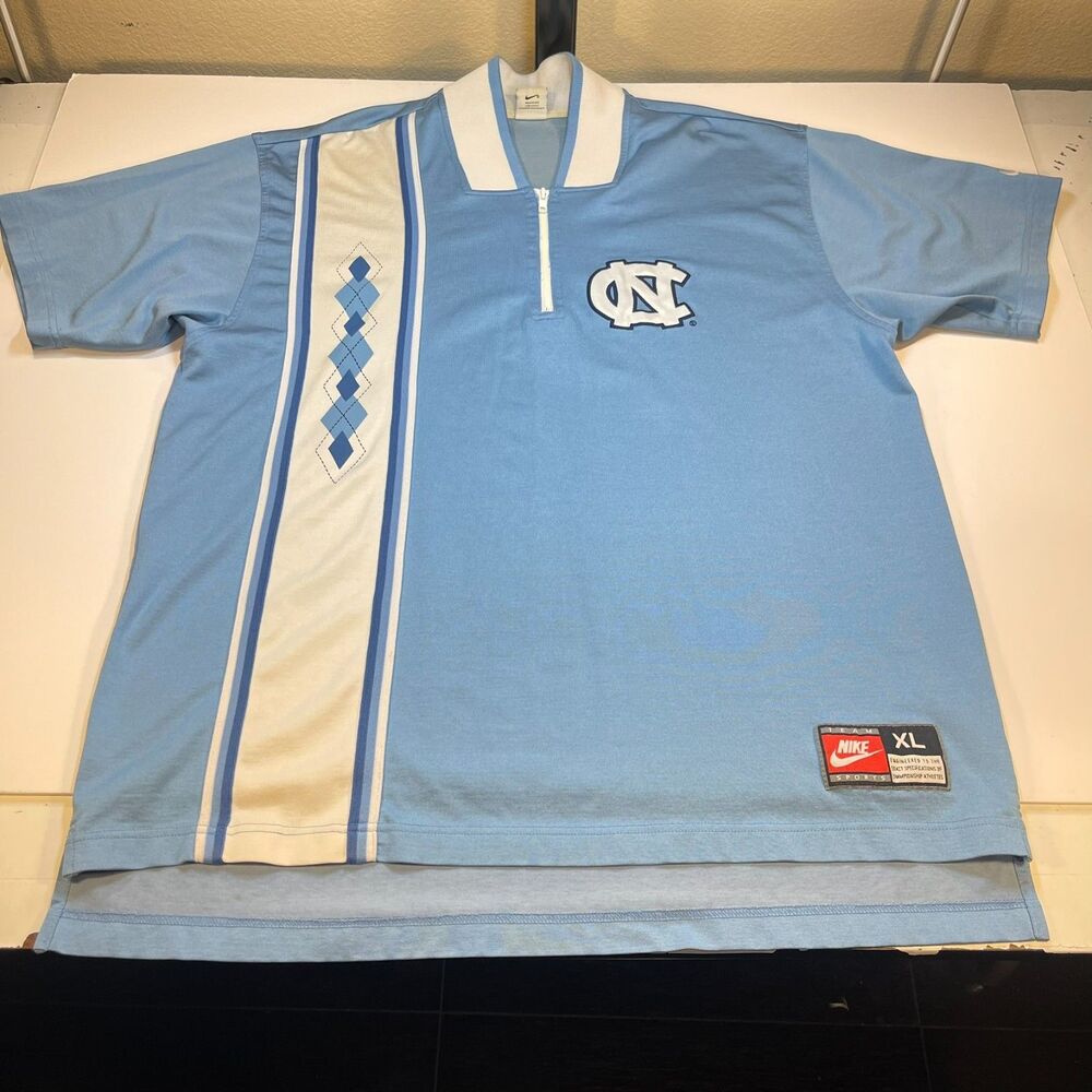 Authentic NORTH CAROLINA TAR HEELS VINTAGE NIKE 1/4 ZIP BASKETBALL JERSEY Sz XL